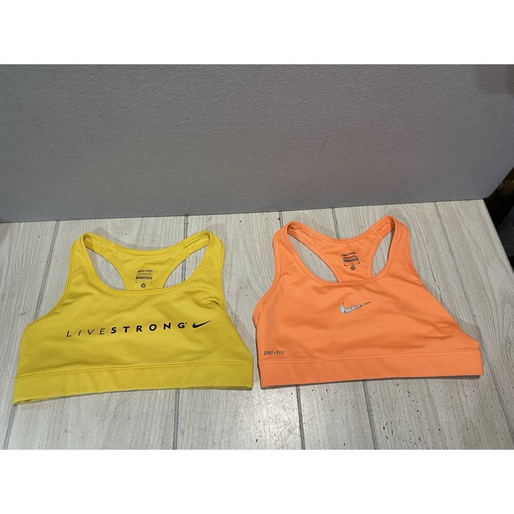 Bundle of 2 Nike Pro Womens Sports Bra Size Med Workout Crossfit
